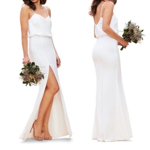 NEW Dress The Population Maxi Dress Formal Bridal Wedding Off White Small - Picture 1 of 13